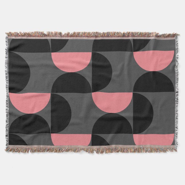 Couverture Moderne du milieu du siècle Rose Noir et Gris   (Devant)