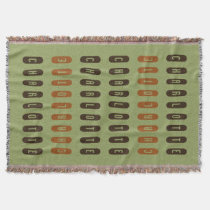 Couverture Moderne Géométrique Vert Brown Orange Nom personna