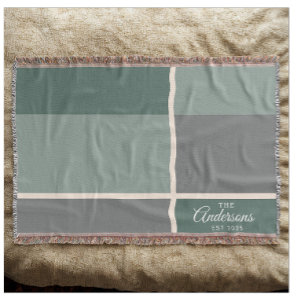 Couverture Moderne Mariage Personnalisé Couple Nom Date Vert