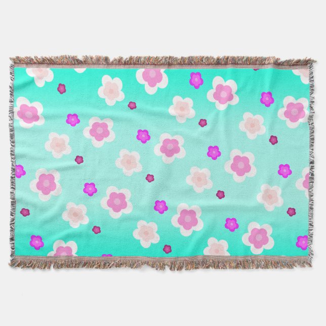Couverture Moderne Spring aqua dégradé de la flore violette m (Devant)