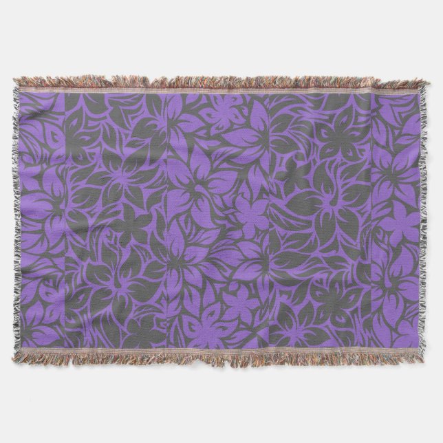 Couverture Moloaa Bay Hawaiian Hibiscus Tonal Strikets Blanch (Devant)