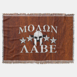 Couverture Molon Labe Casque guerrier spartiate en acajou