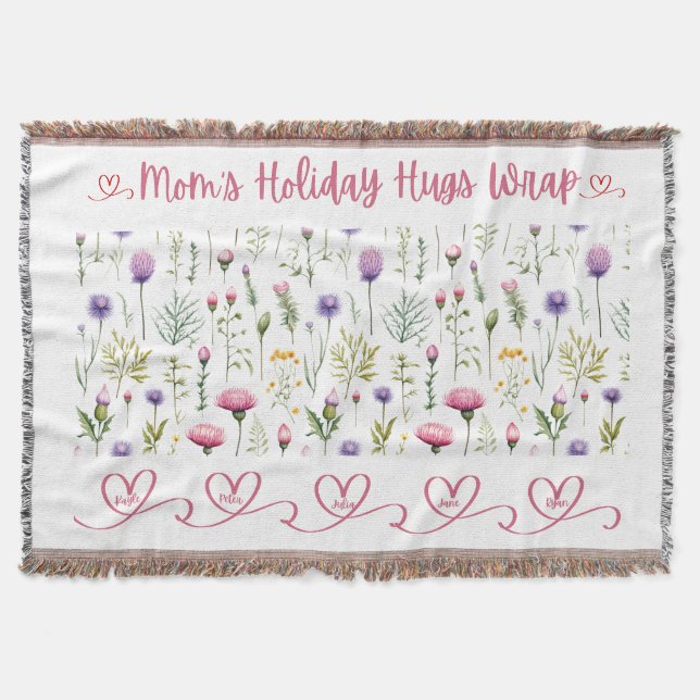 Couverture Mom’s Holiday Hugs Wrap – Seamless Wildflower Edit (Devant)
