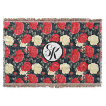 Monogramme à motif Rose rouge et crème