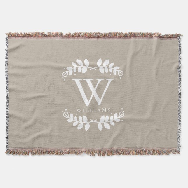 Couverture Monogramme beige de toile élégant (Devant)