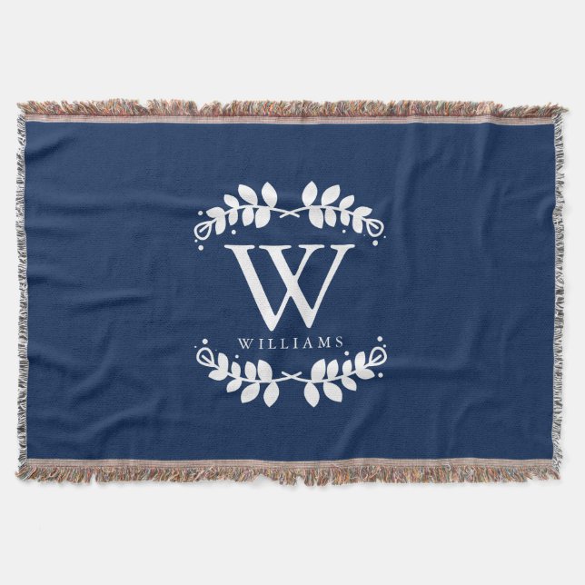 Couverture Monogramme bleu marine tendance (Devant)