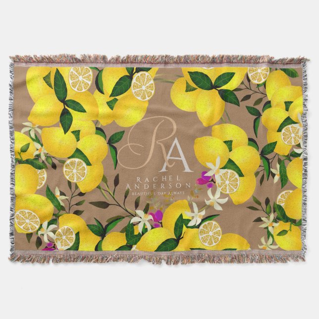 Couverture Monogramme citron Brown (Devant)