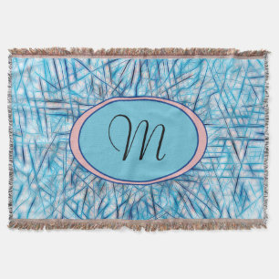 Couverture Monogramme d'aquarelle bleu rose