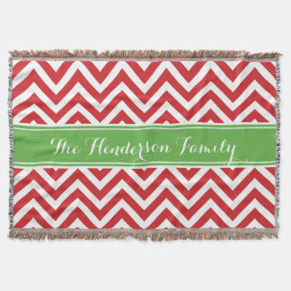 Couverture Monogramme de famille Chevron rouge et vert