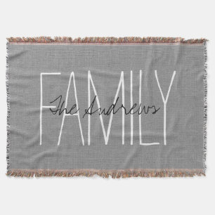 Couverture Monogramme de famille chic gris rustique
