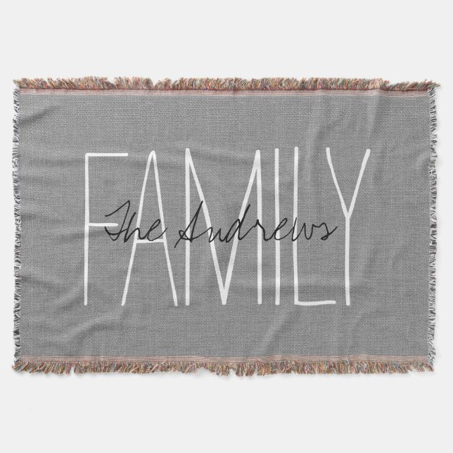 Couverture Monogramme de famille chic gris rustique (Devant)