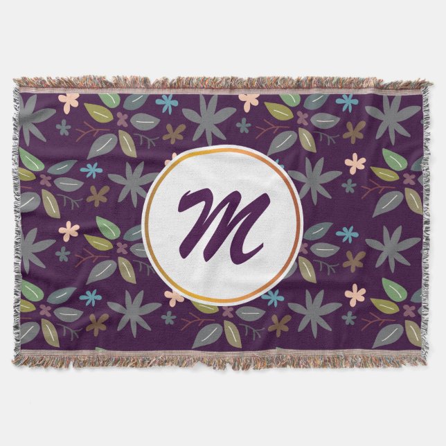 Couverture monogramme de fleurs et feuilles (Devant)