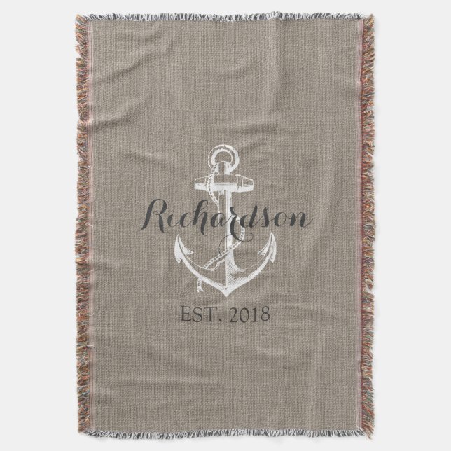 Couverture Monogramme de mariage d'ancre vintage rustique (devant Vertical)