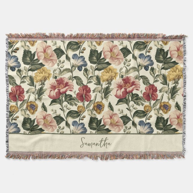 Couverture Monogramme de nom floral vintage (Devant)