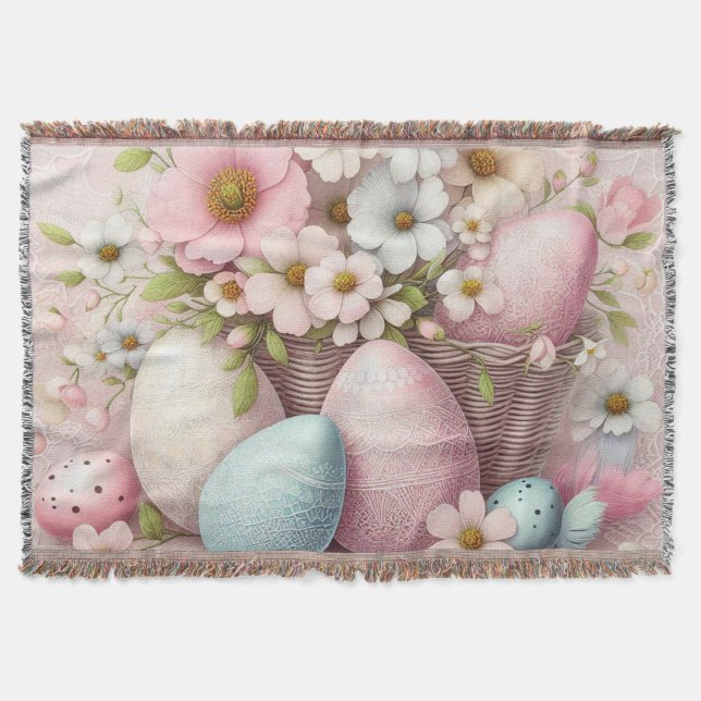 Couverture Monogramme dentelle rose fleurie oeufs de Pâques d (Devant)