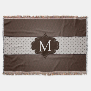 Couverture Monogramme élégant de coutume de point de polka de