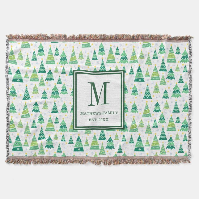 Couverture Monogramme familial Motif initial d'arbre de Noël (Devant)