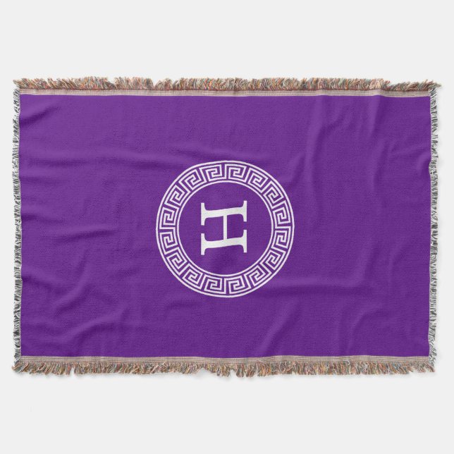 Couverture Monogramme initial du cadre de ligne clé grecque v (Devant)