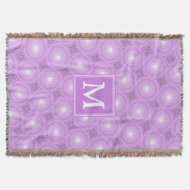 Couverture Monogramme lilas cercles pourpres motif (Devant)