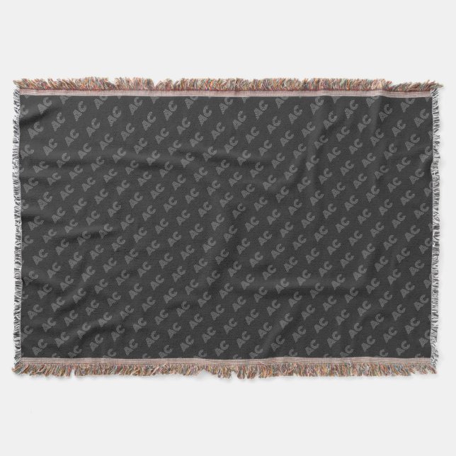 Couverture Monogramme moderne noir et gris (Devant)