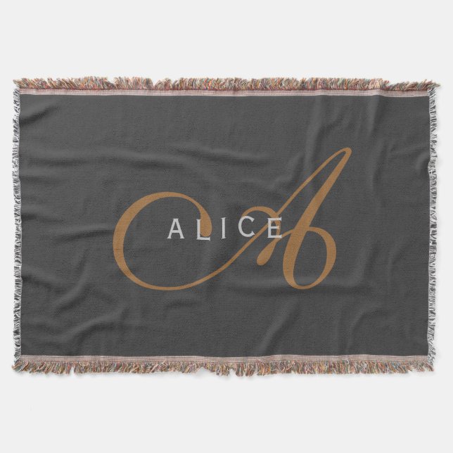 Couverture Monogramme plat tendance Nom initial (Devant)