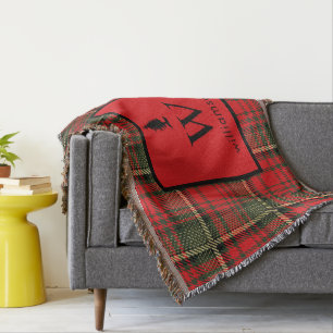 Couverture Monogramme rustique de Noël Tartan Plaid