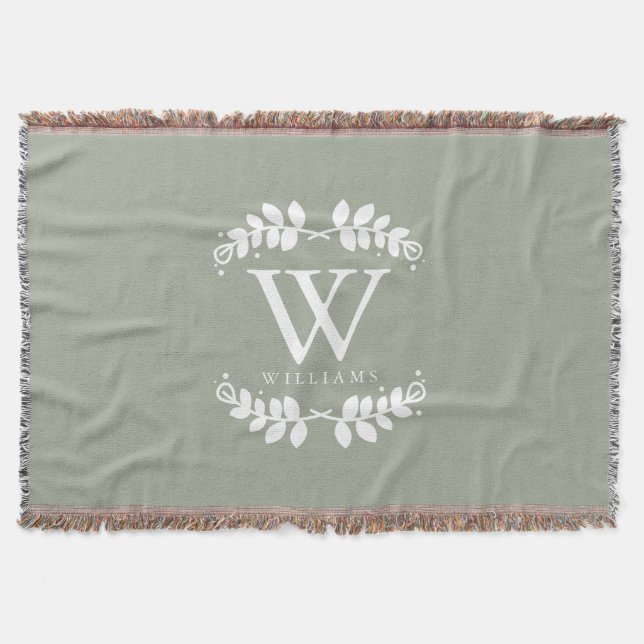 Couverture Monogramme vert Sage (Devant)