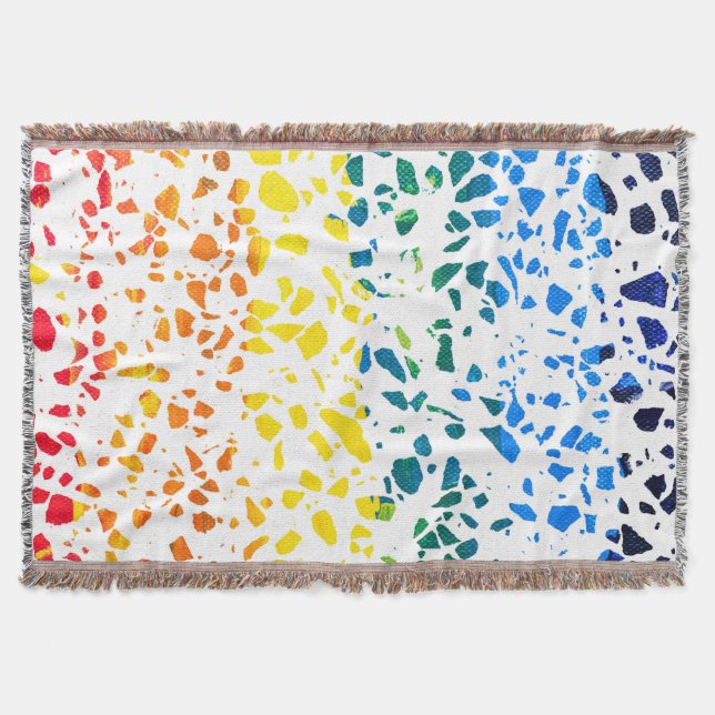 Couverture Mosaïque Terrazzo Abstraite Motif Arc-en-ciel Colo (Devant)