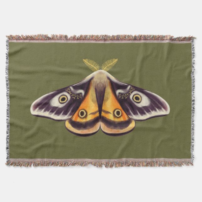 Couverture Moth Insect Art Goblincore Saturnia Witchy Green (Devant)