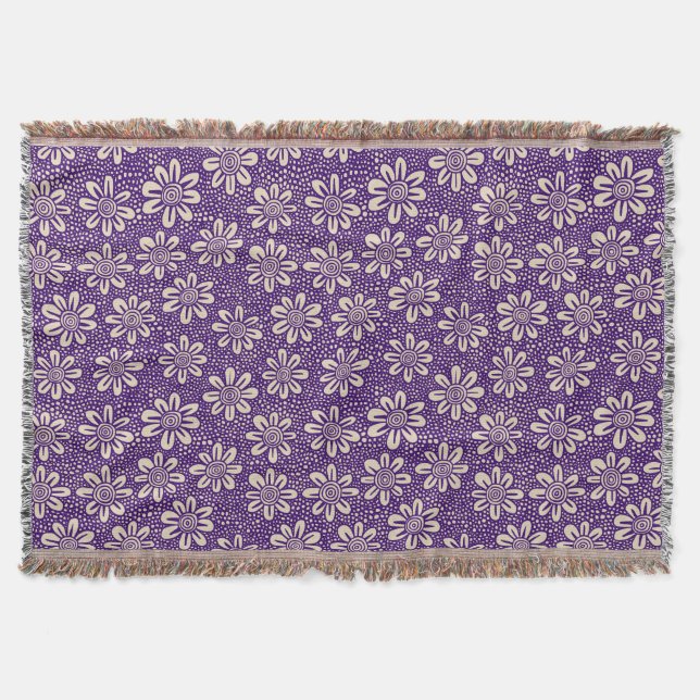 Couverture Motif 140617 - Violet profond sur le beige (Devant)