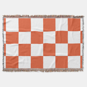 Couverture Motif à carreaux orange et blanc