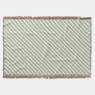 Couverture Motif à cinq bandes vert et blanc olive