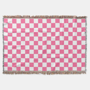 Couverture Motif À damiers chèque rose blanc