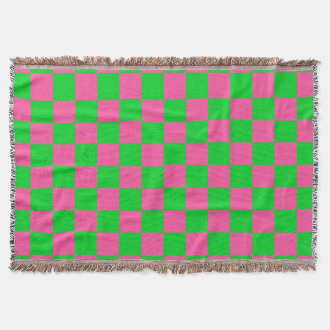 Couverture Motif À damiers chèque rose vert (Devant)