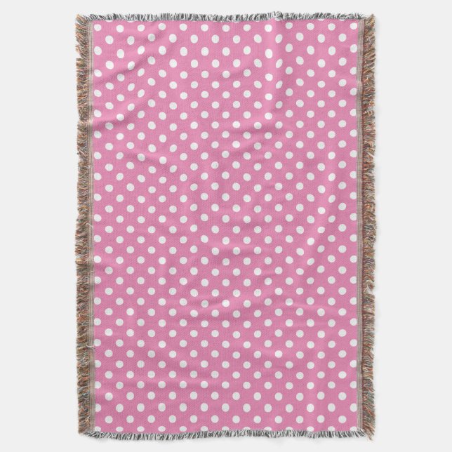 Couverture Motif à pois rose et blanc Œillet (devant Vertical)