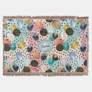 Couverture Motif Abstrait brosse et Pointe Polka