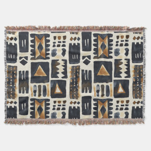Couverture Motif Abstrait en tissu de boue