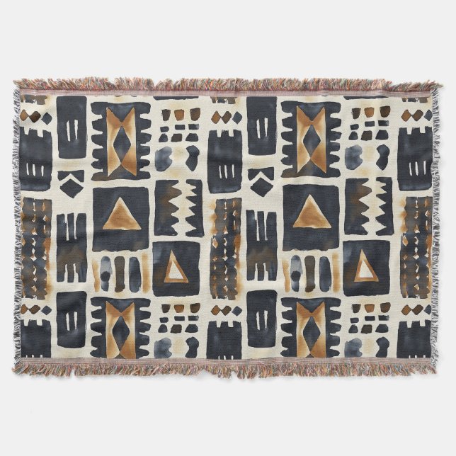 Couverture Motif Abstrait en tissu de boue (Devant)