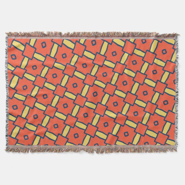 Couverture Motif Abstrait géométrique orange (Devant)