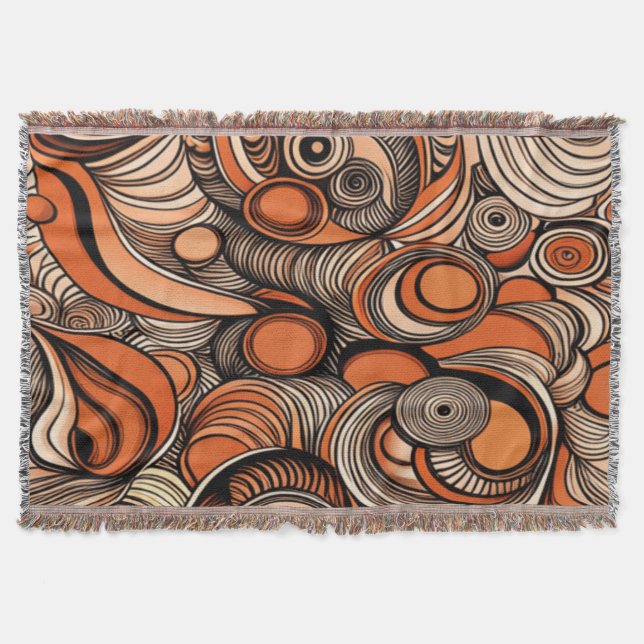 Couverture Motif Abstrait moderne Peach Orange (Devant)