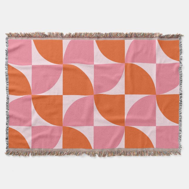 Couverture Motif abstrait orange et rose du milieu du siècle  (Devant)