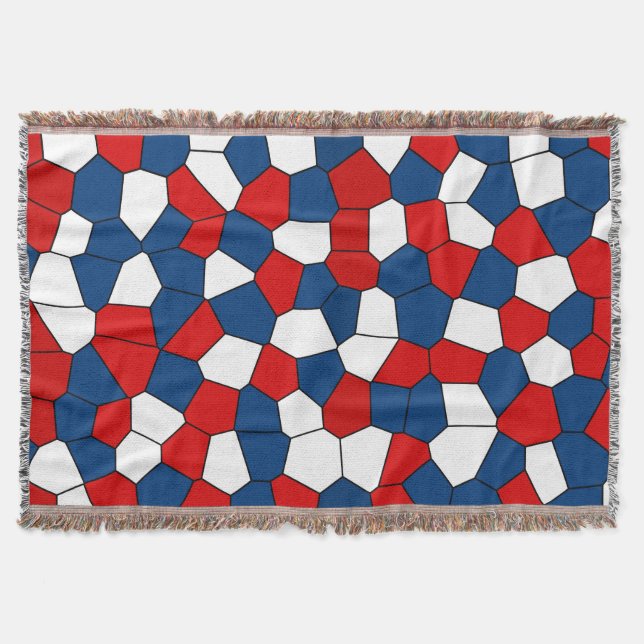 Couverture Motif Abstrait rouge bleu noir (Devant)