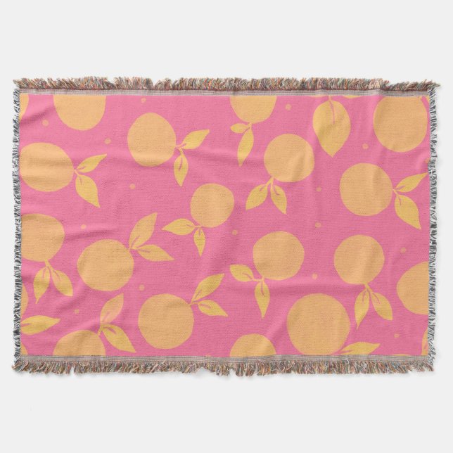 Couverture motif Abstrait tangerine rose et jaune (Devant)