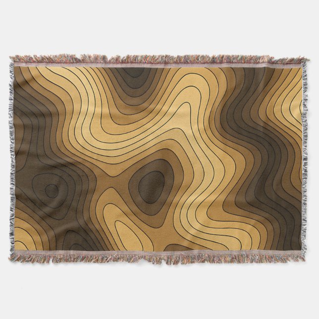 Couverture Motif Abstrait topographique Retro Wavy (Devant)