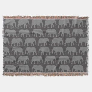Couverture Motif africain des silhouettes d'éléphants   Faune