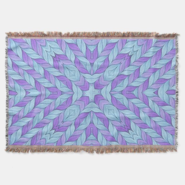 Couverture Motif Améthyste Clair et Aqua Pâle (Devant)