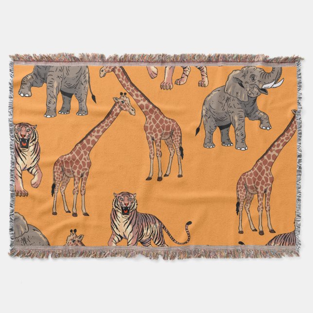 Couverture Motif Animal Africain (Devant)