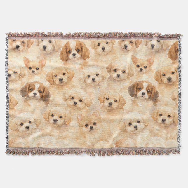 Couverture Motif aquarelle de chiot adorable (4) (Devant)