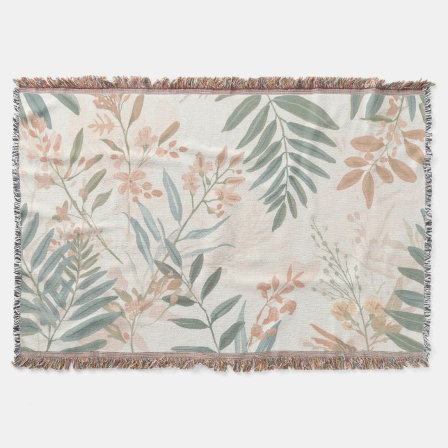 Couverture Motif aquarelle de feuille de blush botanique saug (Devant)
