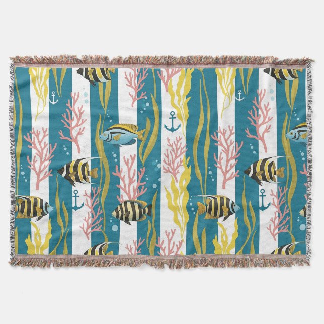 Couverture Motif aquarelle nautique rétro (14) (Devant)